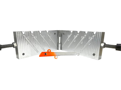 CNC-machined aluminum mold for Gotcha-style plugs in 1/2 oz and 3/4 oz sizes – precision-crafted in the USA for consistent lure casting and durability. Perfect for saltwater gamefish like Spanish mackerel, bluefish, and striped bass. This high-quality mold allows custom plug makers to produce hard baits with tight action and secure hook placement, ideal for surf, pier, and inshore anglers seeking reliable performance.