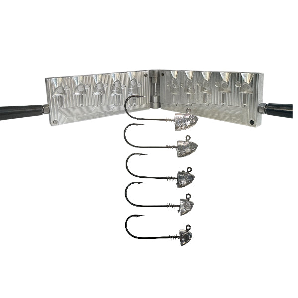 Swimbait Screwlock Jighead Mold 0.75, 1, 1.5, 2 & 2.5oz. Screwlocks Included.