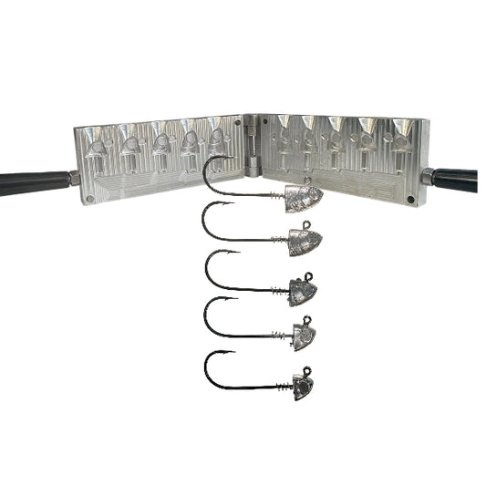 Swimbait Screwlock Jighead Mold 0.75, 1, 1.5, 2 & 2.5oz. Screwlocks Included.