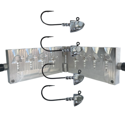 Barbed Swimbait Jighead Mold 1 oz, 1.25 oz, 1.5 oz, and 2 oz. Mustad 32824 Hook