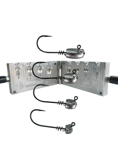 EEL Screwlock Jighead Mold 0.5, 1, 1.5, 2oz. Mustad 32824NP-8/0